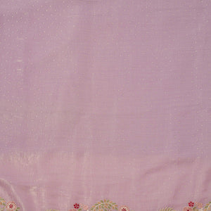 Lavender Threadwork Tissue Unstitched Salwar Suit