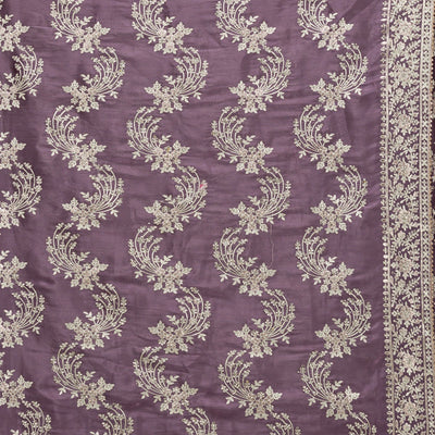 Lavender Threadwork Tissue Saree