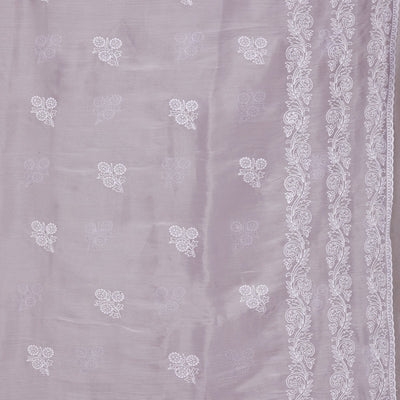 Lavender Threadwork Tissue Saree