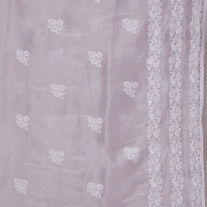 Lavender Threadwork Tissue Saree