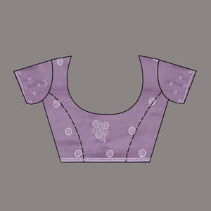 Lavender Threadwork Tissue Saree