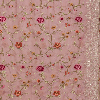 Lavender Threadwork Tissue Saree