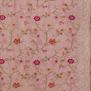 Lavender Threadwork Tissue Saree