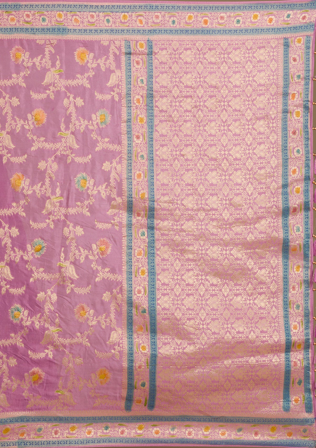 Lavender Zariwork Banarasi Silk Saree