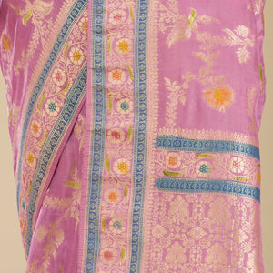 Lavender Zariwork Banarasi Silk Saree