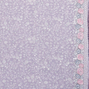 Lavender Zariwork Georgette Saree