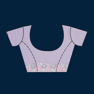 Lavender Zariwork Georgette Saree