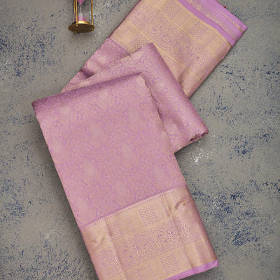 Lavender Zariwork Pure Silk Saree
