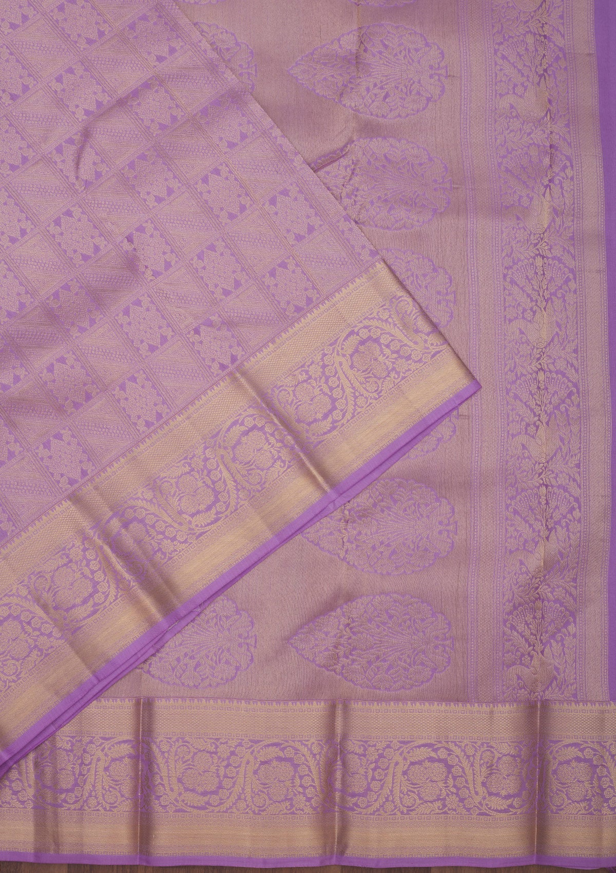Lavender Zariwork Pure Silk Saree