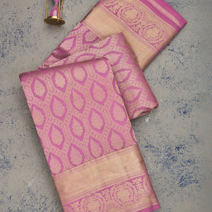 Lavender Zariwork Pure Silk Saree