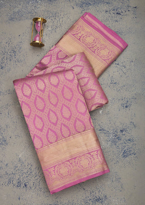 Lavender Zariwork Pure Silk Saree