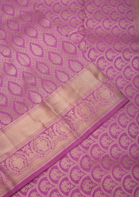 Lavender Zariwork Pure Silk Saree