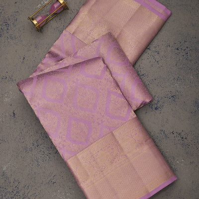 Lavender Zariwork Pure Silk Saree