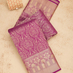 Lavender Zariwork Pure Silk Saree