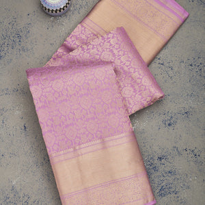 Lavender Zariwork Pure Silk Saree