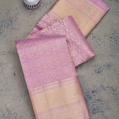 Lavender Zariwork Pure Silk Saree