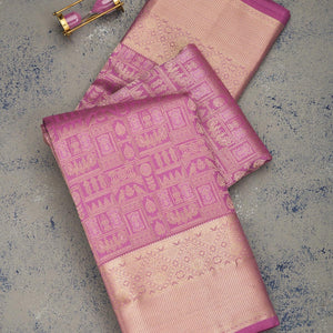 Lavender Zariwork Pure Silk Saree