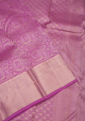 Lavender Zariwork Pure Silk Saree