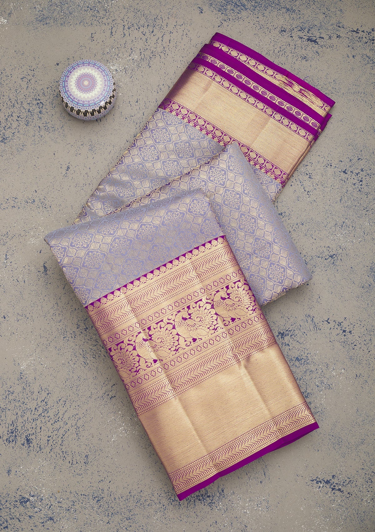 Lavender Zariwork Pure Silk Saree