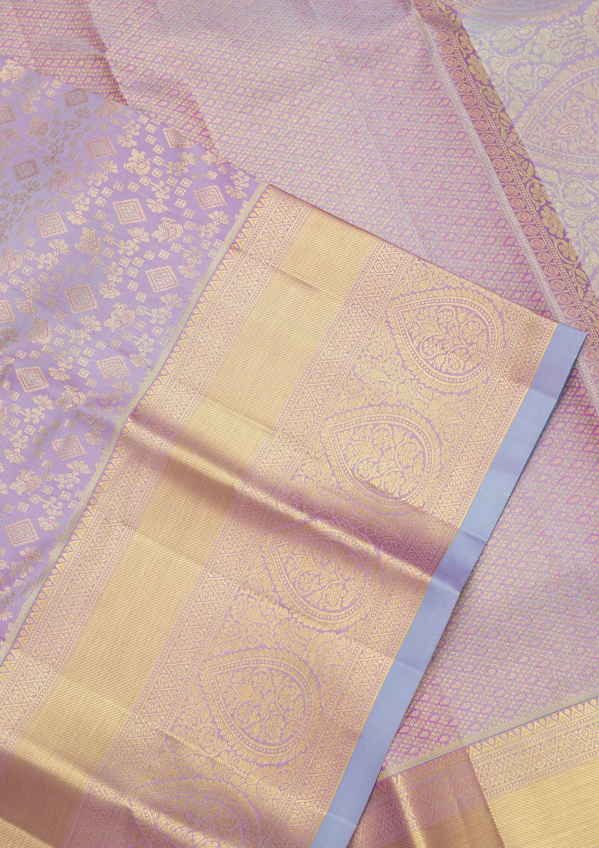 Lavender Zariwork Pure Silk Saree