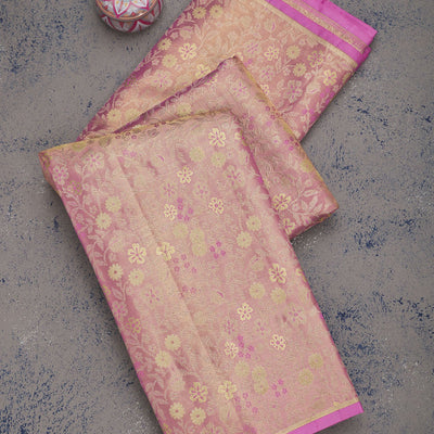 Lavender Zariwork Pure Silk Saree