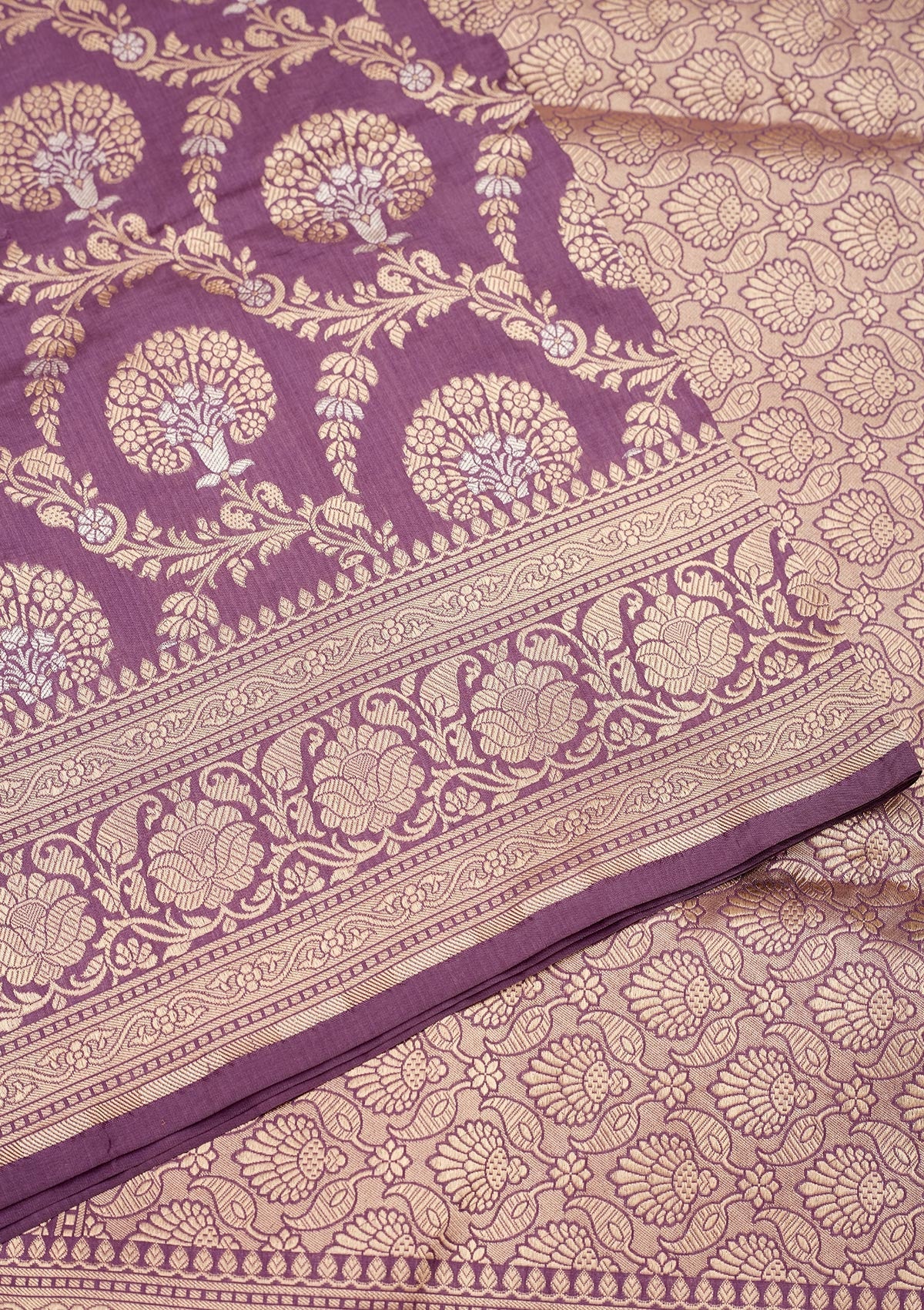 Lavender Zariwork Pure Silk Saree