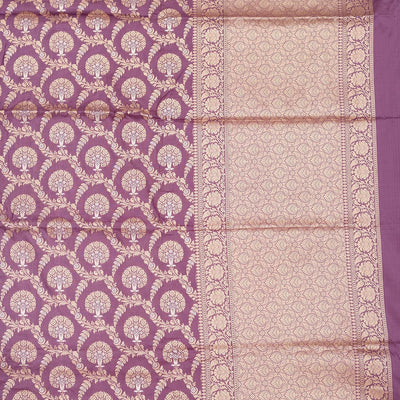 Lavender Zariwork Pure Silk Saree