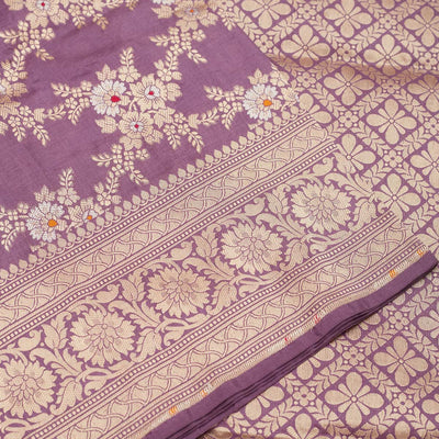 Lavender Zariwork Pure Silk Saree