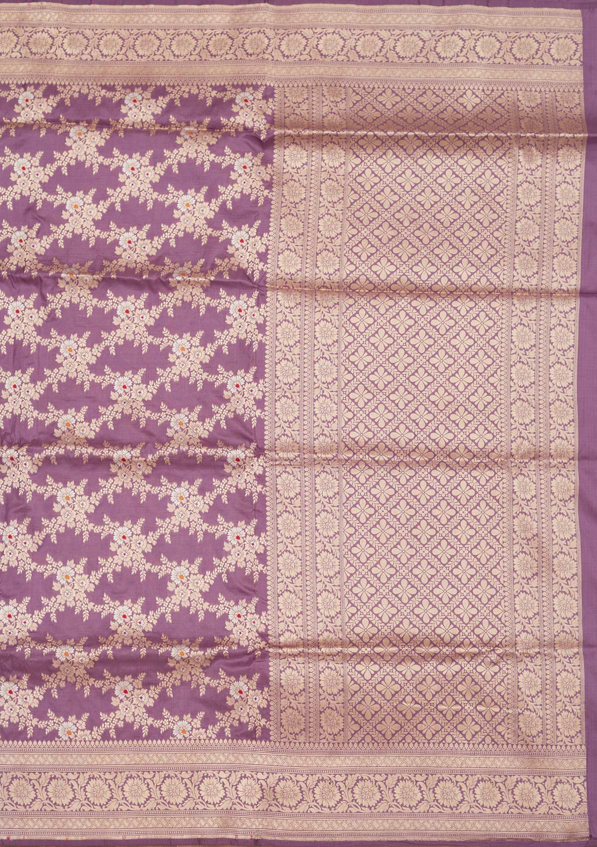 Lavender Zariwork Pure Silk Saree