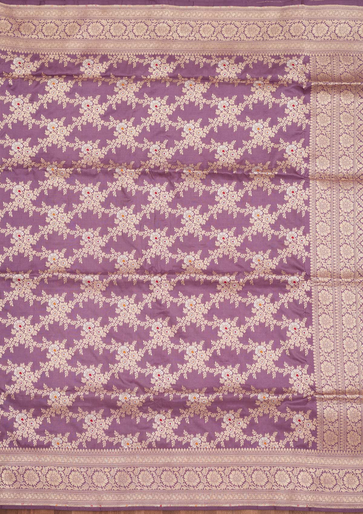 Lavender Zariwork Pure Silk Saree