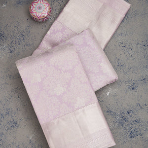Lavender Zariwork Pure Silk Saree