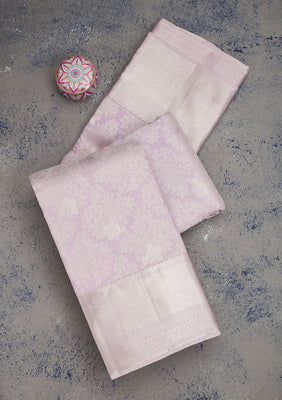 Lavender Zariwork Pure Silk Saree