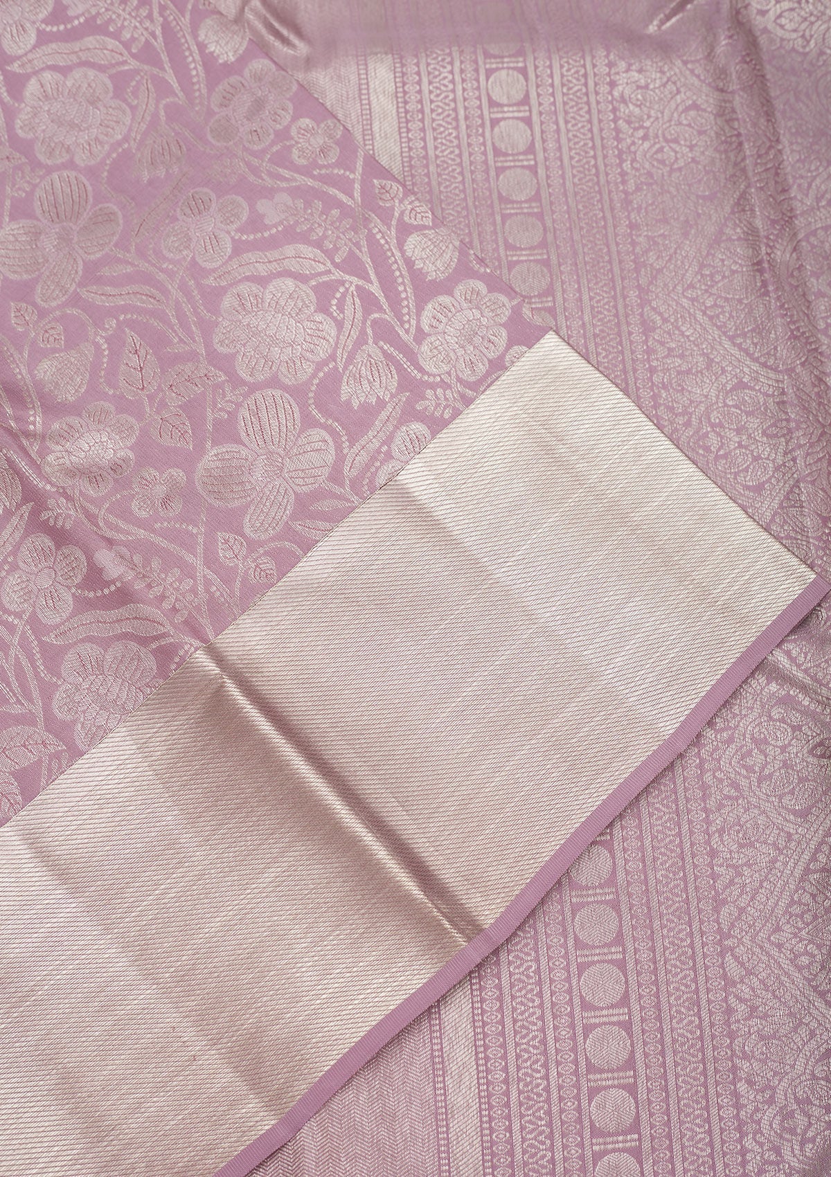 Lavender Zariwork Pure Silk Saree
