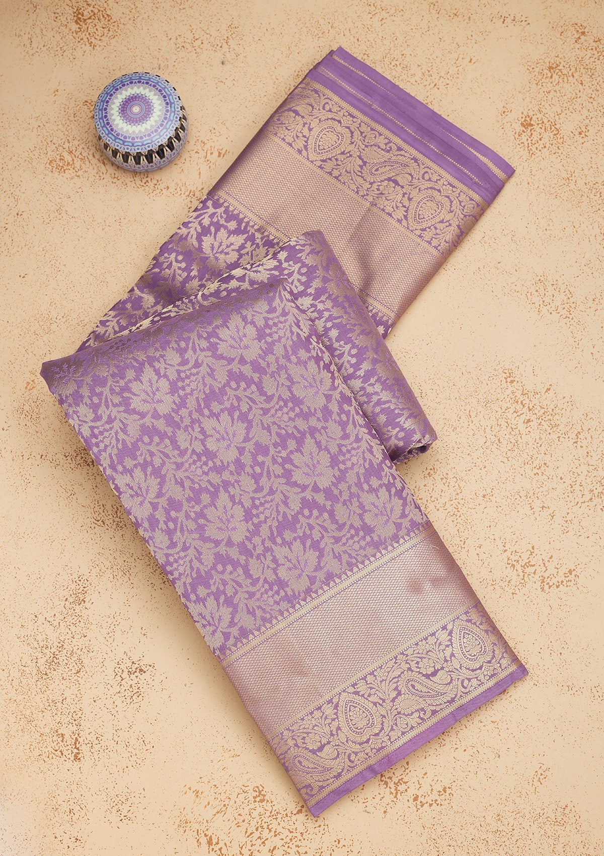 Lavender Zariwork Pure Silk Saree
