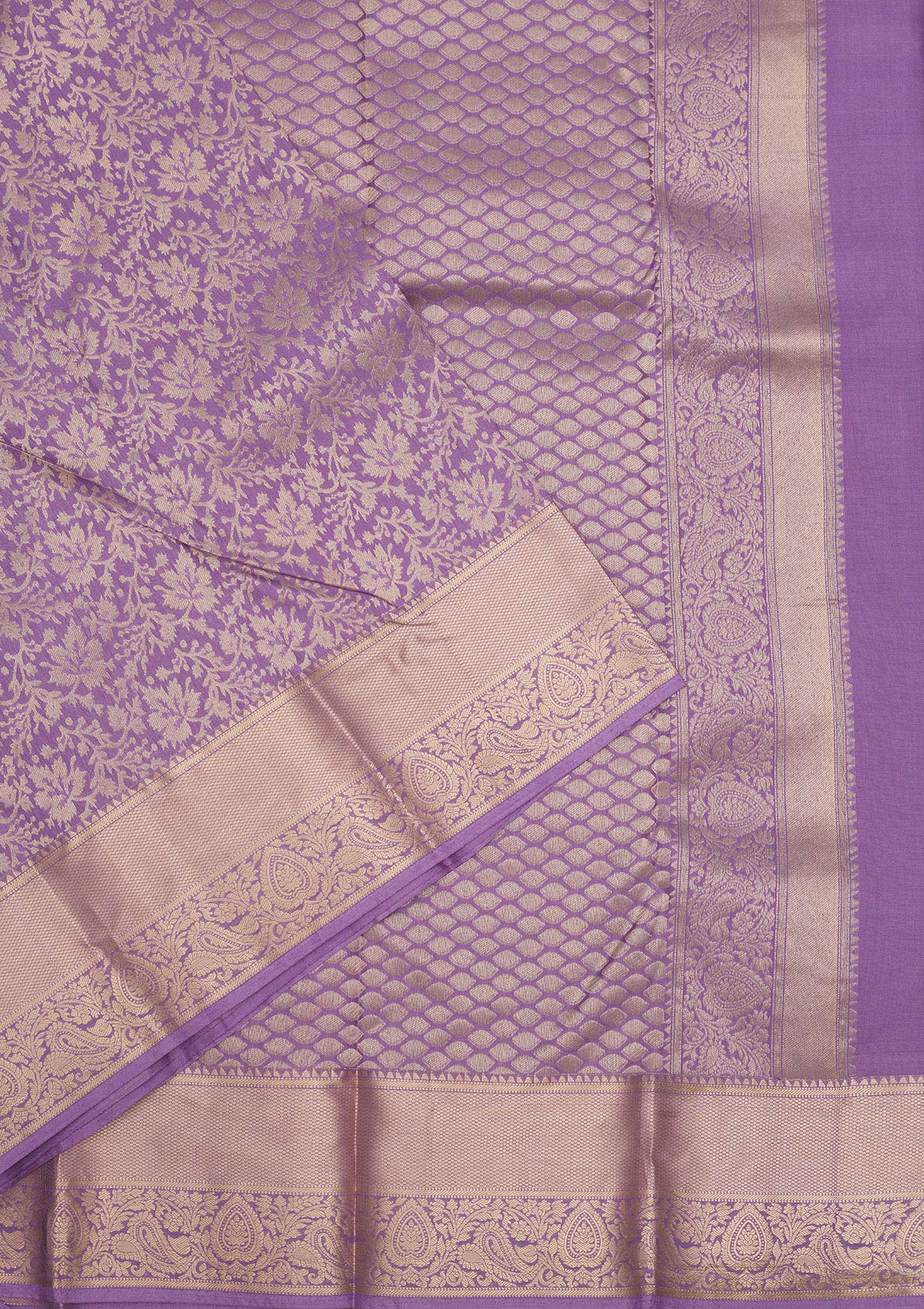 Lavender Zariwork Pure Silk Saree