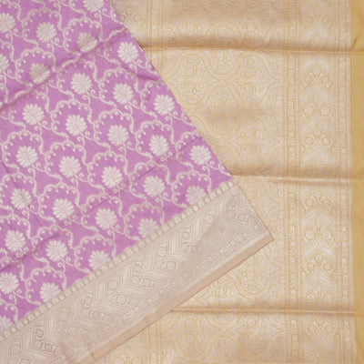 Lavender Zariwork Pure Silk Saree