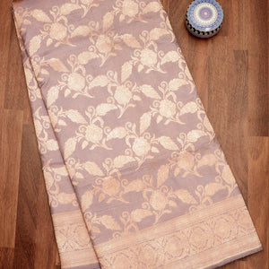Lavender Zariwork Pure Silk Saree