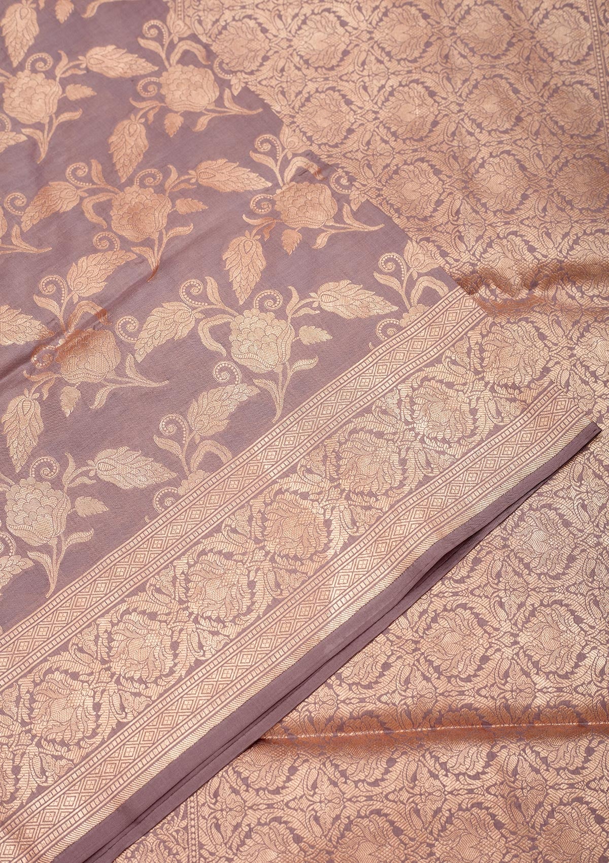 Lavender Zariwork Pure Silk Saree