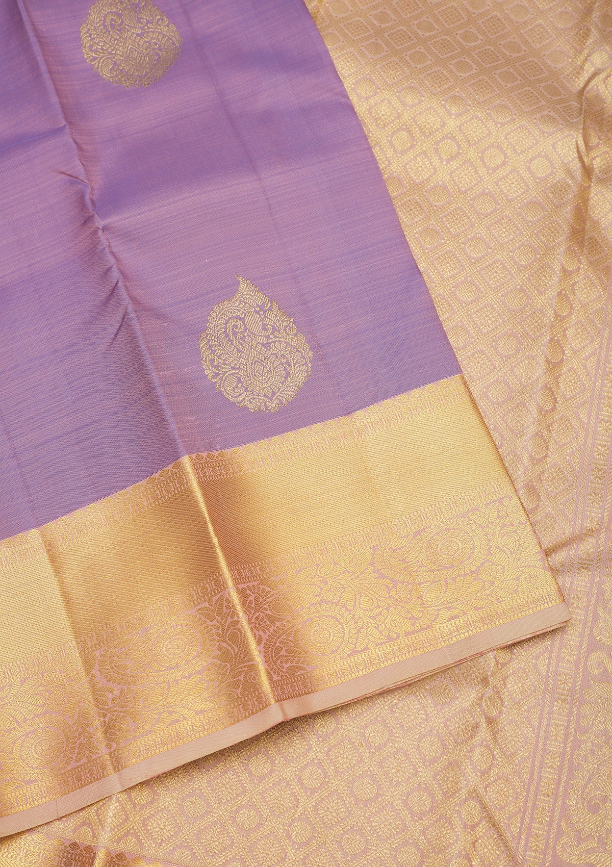 Lavender Zariwork Pure Silk Saree