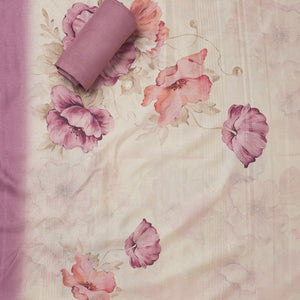 Lavender Zariwork Raw Silk Unstitched Salwar Suit