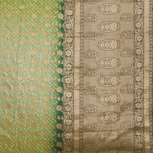 Leaf Green Zariwork Georgette Saree