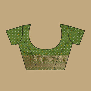 Leaf Green Zariwork Georgette Saree