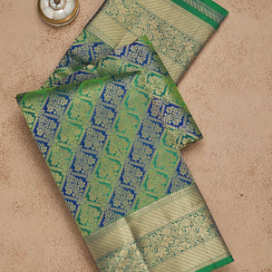 Leaf Green Zariwork Pure Silk Saree