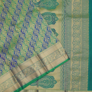 Leaf Green Zariwork Pure Silk Saree