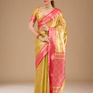 Leaf Green Zariwork Tissue Saree