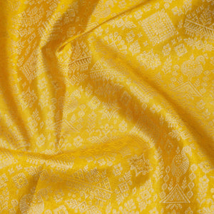 Lemon Yellow Zariwork Pure Silk Saree