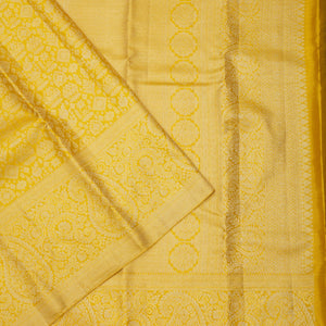 Lemon Yellow Zariwork Pure Silk Saree