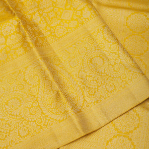 Lemon Yellow Zariwork Pure Silk Saree