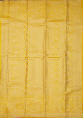 Lemon Yellow Zariwork Pure Silk Saree
