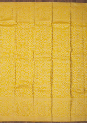 Lemon Yellow Zariwork Pure Silk Saree